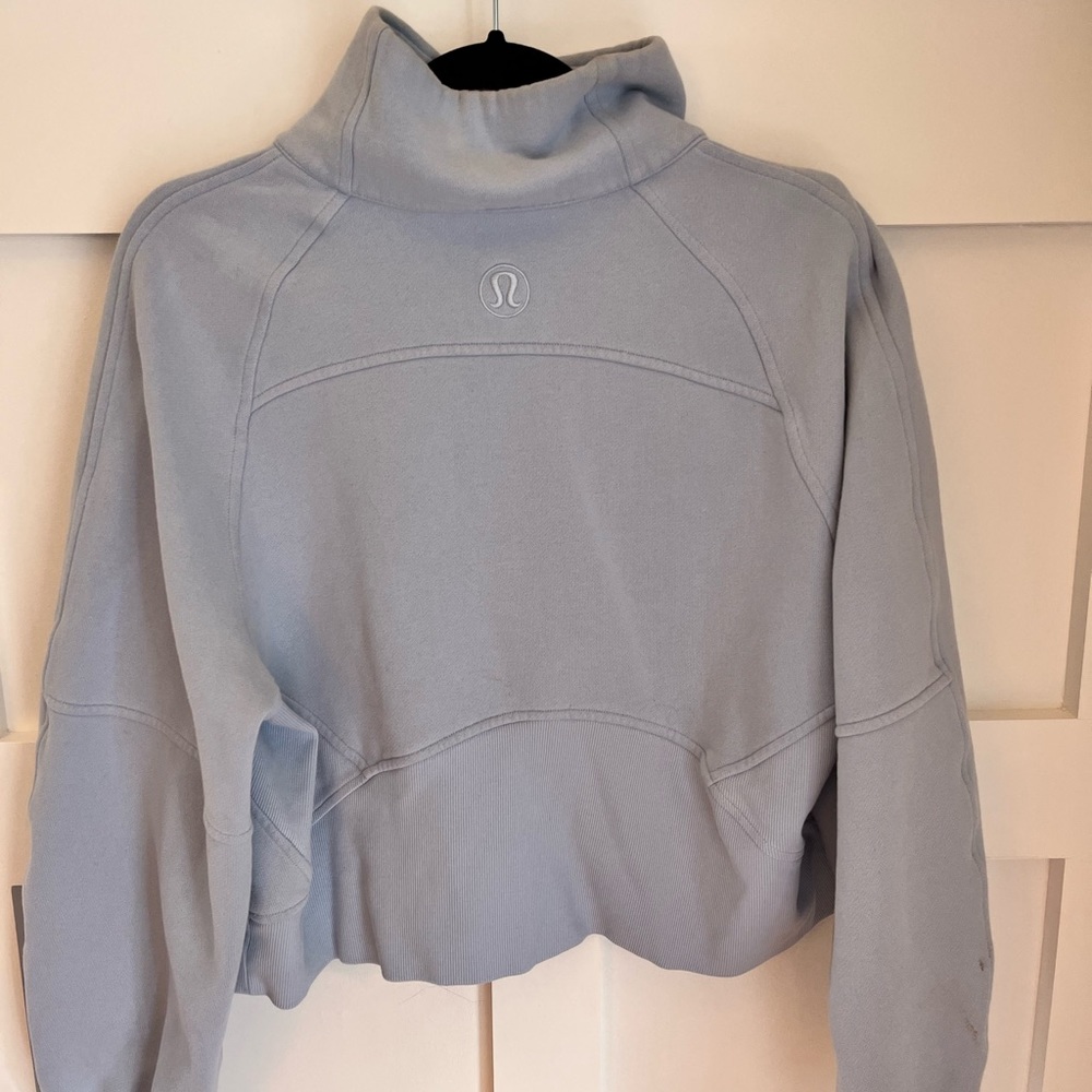 Lululemon scuba oversized half zip light blue sweatshirt